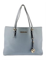 Michael Kors Blue Leather Tote Bag