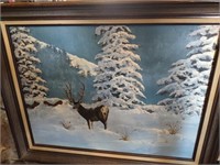 Oil on Canvas Mule Deer Buck by Laverne Siebert