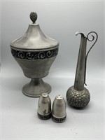 Norwegian Tin and Pewter Grouping including Vaga,