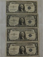 4 1935D $1 Silver Certificates