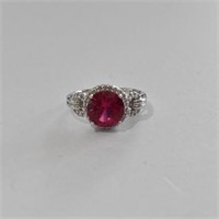 Round Cut Ruby Dinner Ring