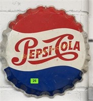 Pepsi tin button Stout Sign Co. 19"diameter