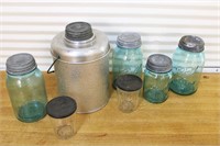 Antique mason jars including unique insulated jar