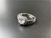 Sterling Silver Engagement Ring Size 7