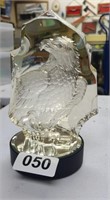 Glass Eagle on Lighted Display Stand