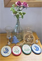 Porcelain Flowers & Assorted Decor - See Pictures