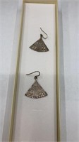 Sterling Silver Fan Earrings 925