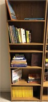 Six Shelf Bookcase with Books & Nat Geo Magazines