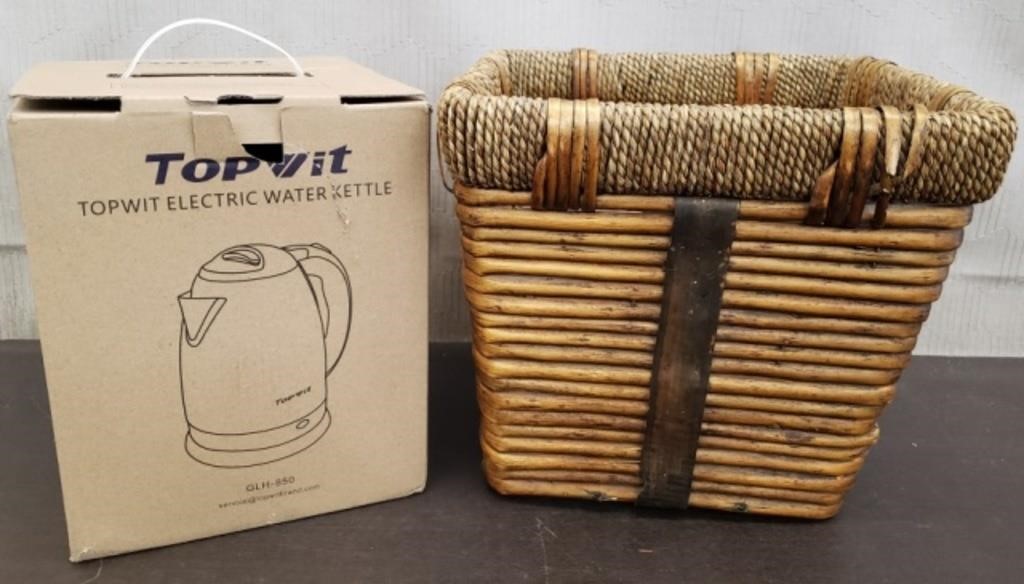 Wicker Basket & Box of Tissue Packs