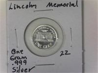Lincoln Memorial One Gram .999 Silver Round