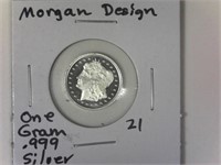 Morgan Design One Gram .999 Silver Round