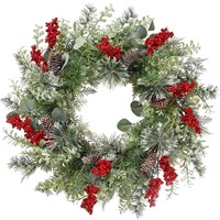 Sggvecsy 21 Inch Artificial Christmas Wreath for F
