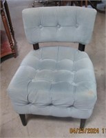 BLUE VELVET VANITY CHAIR 22"W X 22"D X 29"H NICE