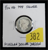 Morgan dollar design 1/10 Troy oz. .999 silver