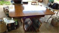 Drop leaf table w/ 5 leaves, 6 chairs