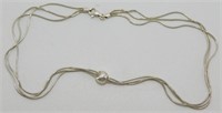 Vintage Sterling Silver Rope Chain Necklace w/