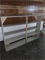 Wooden bookcase shelves in BASEMENT