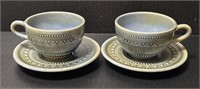 Irish pottery – 2 cups and two saucers