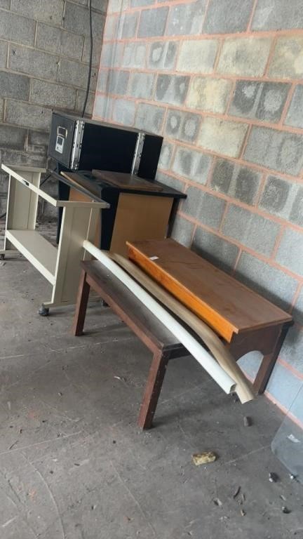 Lot of Tables and Metal Carts