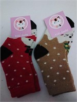 New- 2 pairs of socks for kids, red, brown , G