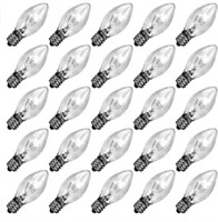 NEW- 25 Pack Clear Replacement Bulbs, C7 Outdoor