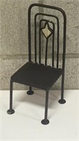 Vtg. Black Cast Iron Doll Chair