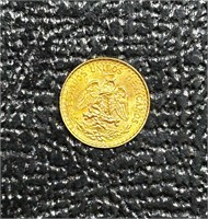 1945 2 Peso Mexican Gold Coin BU