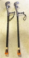 New Adjustable Pair of Walking Sticks w/Arm Guards