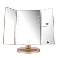 Tri-Fold Lighted Vanity Mirror