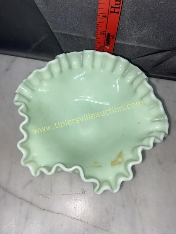 Jadeite footed ruffle bowl