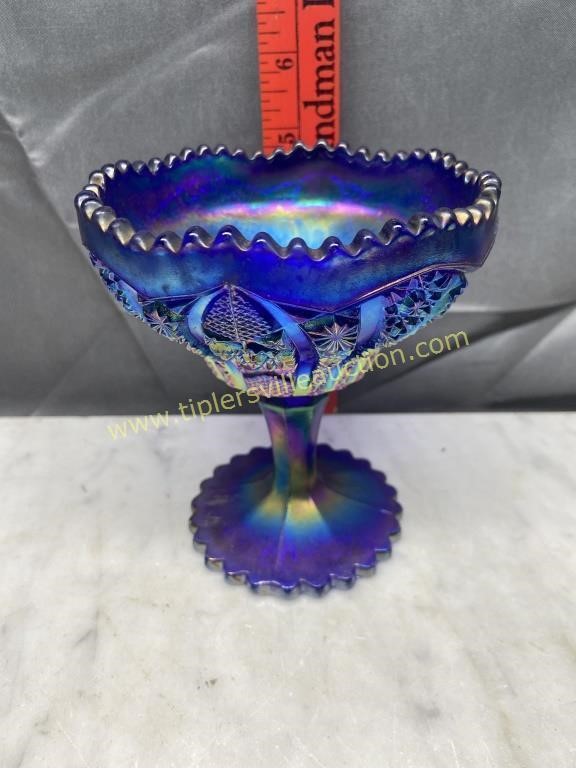 Imperial blue iridescent candy stand