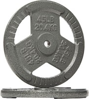 2 - 45lbs Standard 1-Inch Cast Iron Plate Weight