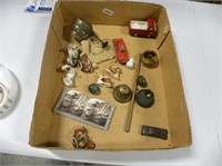 Flat Lot: Brass lock, Lanetern part , toy trucks .