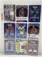 9x High End Autographed and patches soccer cards