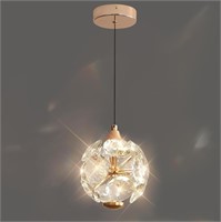 LED Crystal Pendant Light Fixture Rose Gold-2 PACK