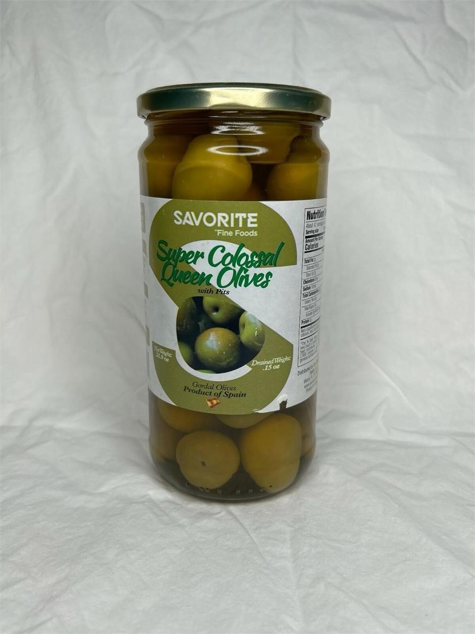 SAVORITE SUPER COLOSSAL QUEEN OLIVES 21.9 OZ