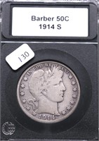 1914 S BARBER HALF DOLLAR VG