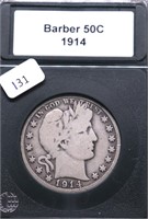 1914 BARBER HALF DOLLAR VG