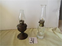 2 SMALL OIL LAMPS