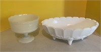 (2) Milk Glass Bowls