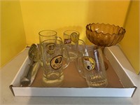 Carnival Glass Bowl, Beer Mugs & More