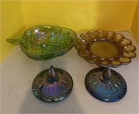 Smoked Carnival Glass Dishes