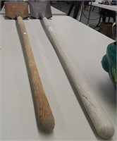 2 Flat Tip Shovels, 1 Blue Push Broom
