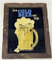 Ice Cold Beer On Tap Sign