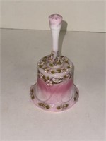 FENTON ROSALENE PAINTED FLORAL BELL MARLYN WAGNER