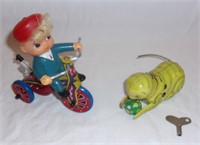 Reproduction tin wind-up toys.