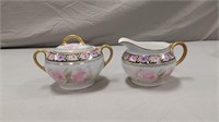 Hand painted Royal Munich Bavaria sugar & creamer