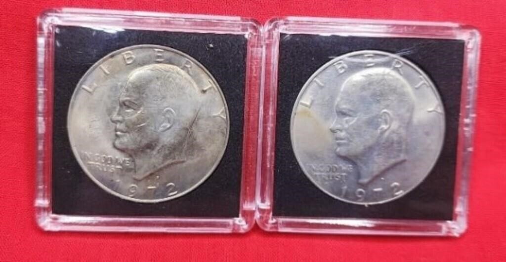2-1972D Eisenhower Dollars