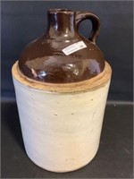 Antique handled crock jug 12"x7"