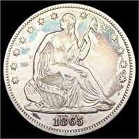 1865 Seated Liberty Half Dollar LIGHTLY